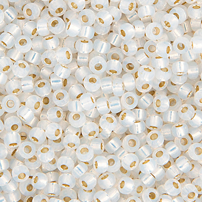 SB15 0551 Miyuki Seed Bead sz 15 White Opal Silver Lined
