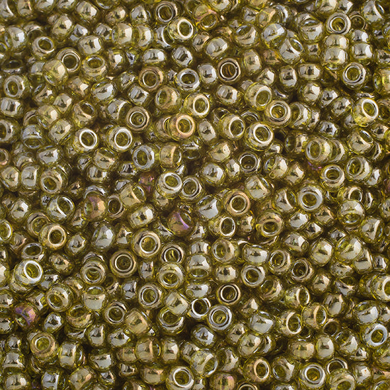 SB15 1889 Miyuki Seed Bead sz 15 Transparent Golden Olive Luster