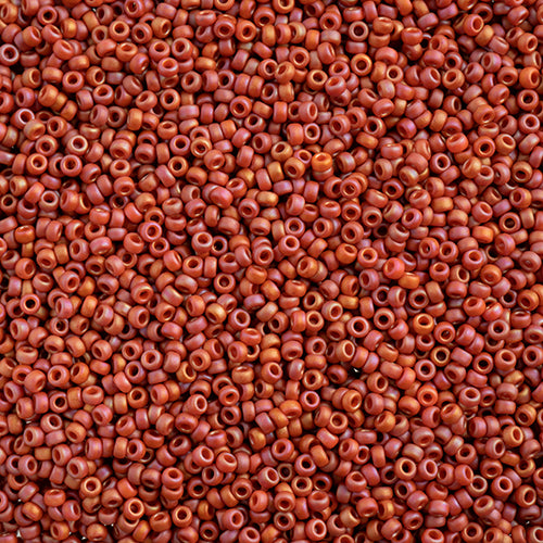 SB15 4695 Miyuki Seed Bead sz 15 Frosted Glazed Rainbow Pink Fuchsia Matte AB