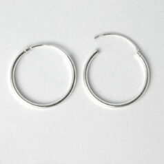 13-9002 Earring Hoops, 18mm Endless Hoop with hinged closure in Sterling Silver.925