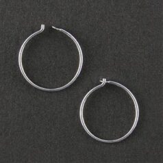 13-9021 Earring Beading Hoop, 14mm Beading Hoop with hook closure in Sterling Silver