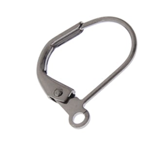 23610894 Lever Back French Earwire with Ring 13x10mm Gunmetal LF NF 50 pcs
