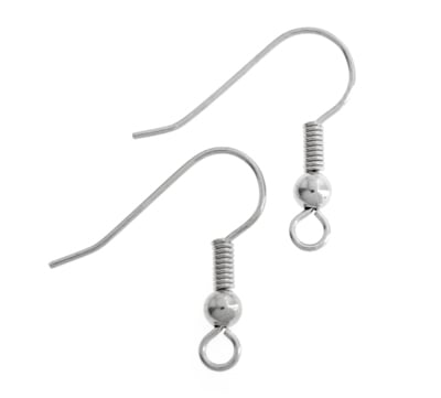23632209 Fish Hook Earwire 18mm Nickel color LF NF 100 pieces