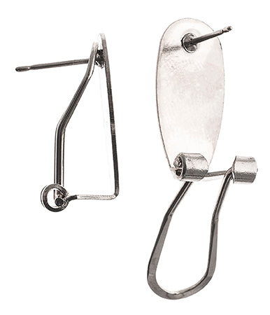 23641008-01 Fingernail Earring 10x20mm (25pr) Rhodium