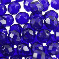 35-2435 Bead Czech Fire Polished Glass 4mm Round – Cobalt Blue 100pcs