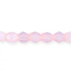 35-24409 Bead, Czech firepolish, 4mm faceted round opal, PINK 100 pieces