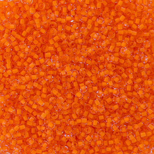 66401501B Czech Seed Beads 11 Crystal C L Neon Orange 250g