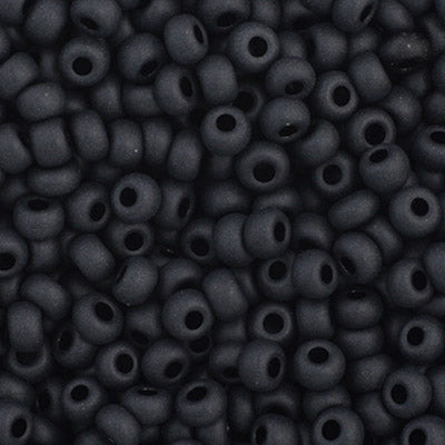 66434943B Czech Seed Bead 11 Opaque Black Matte 250g