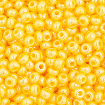 66435044B Czech Seed Bead 11 Opaque Golden Yellow Luster