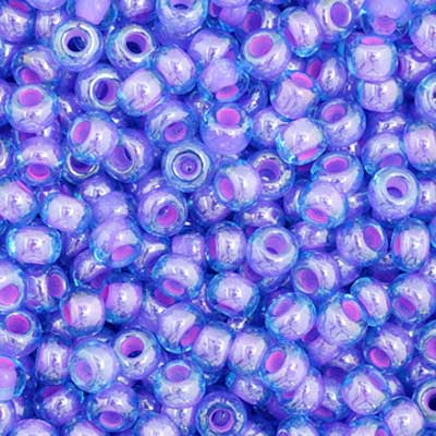 66435058B Czech Seed Bead 11 Aqua Amethyst Colorlined 250g