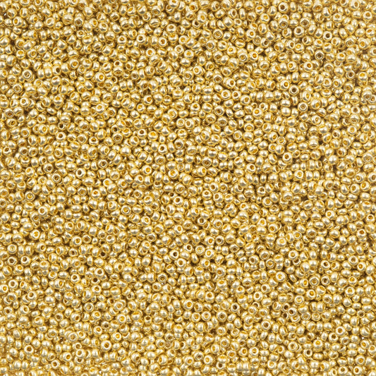 66440000B Czech Seed Bead 11 Metallic Light Gold SOLGEL 250g