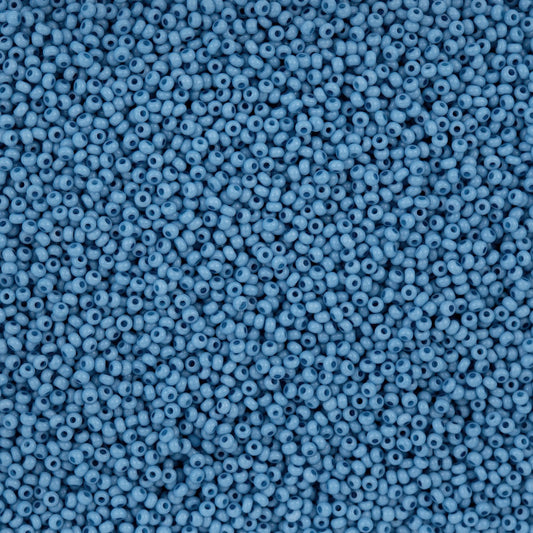 66443244B Czech Seed Bead 11 Blue Chalk Dyed Solgel 250g
