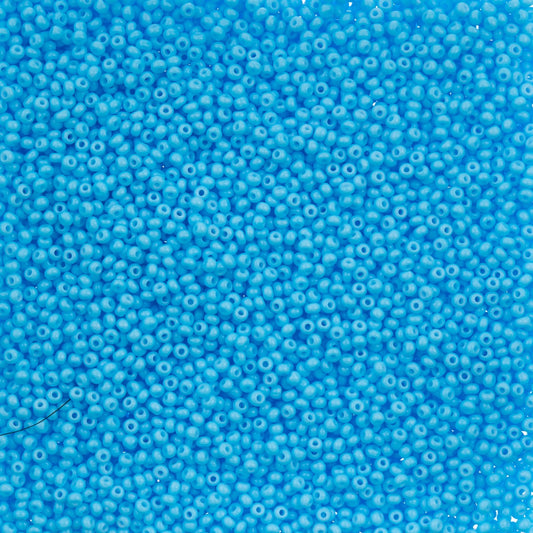 66443245B Czech Seed Bead 11 Aqua Chalk Dyed Solgel 250g