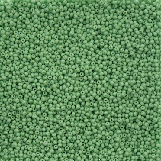 66443250B Czech Seed Bead 11 Dark Green Chalk Dyed Solgel 250g
