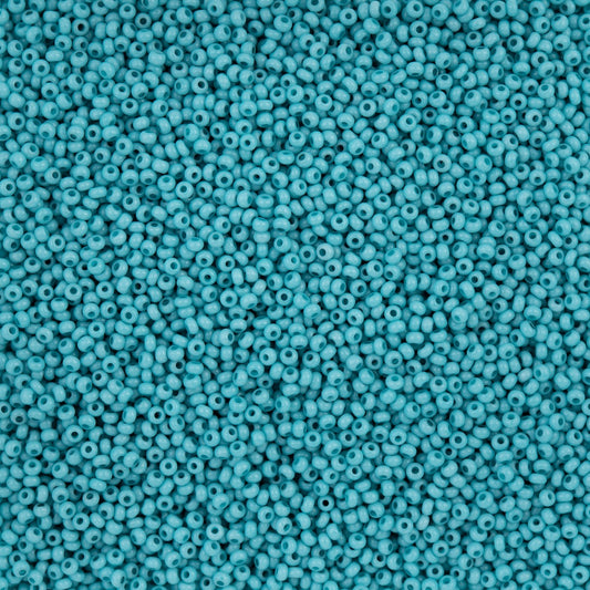 66443252B Czech Seed Bead 11 Turquoise Chalk Dyed Solgel