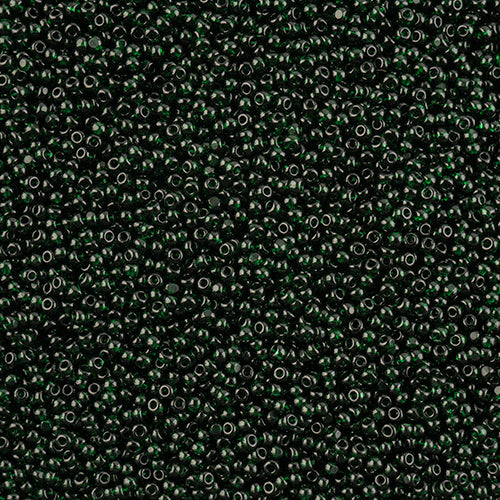 66637008L Czech Seed Bead 11 Cut Transparent Dark Green 100g