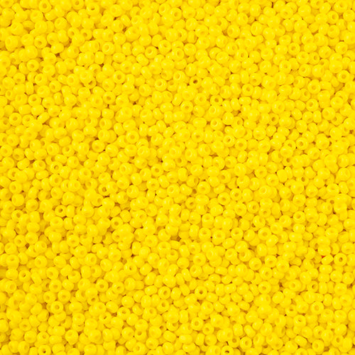 66637027L Czech Seed Bead 11 Cut Opaque Lemon Yellow 100g