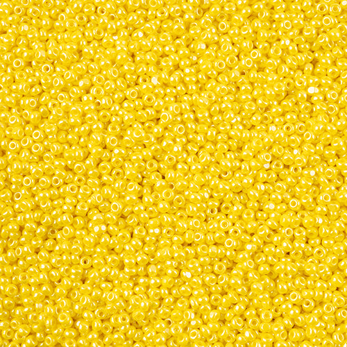 66637050L Czech Seed Bead 11 Cut Opaque Yellow Luster 100g