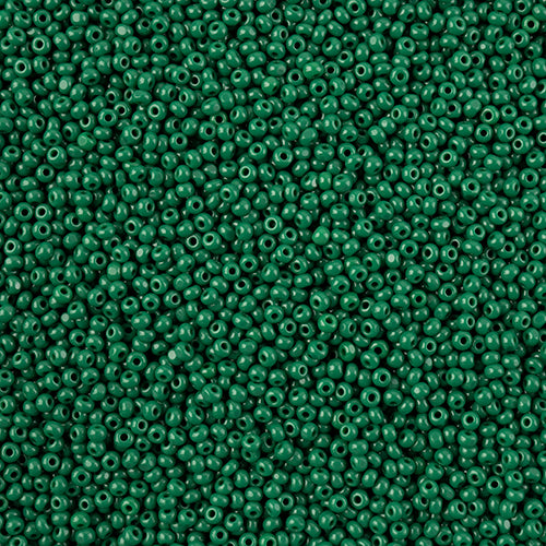 66637060L Czech Seed Bead 11 Cut Opaque Medium Dark Green 100g