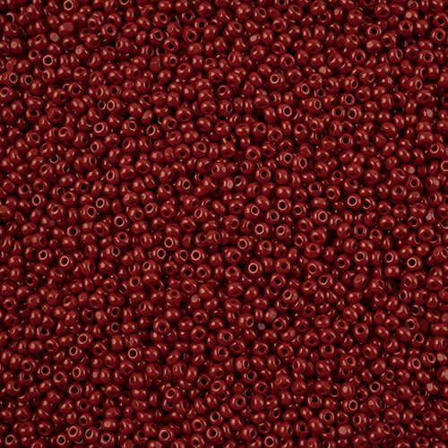 66637061L Czech Seed Bead 11 Cut Opaque Medium Dark Red 100g