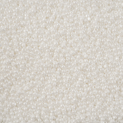 66637071L Czech Seed Bead 11 Cut Opaque White Luster 100g