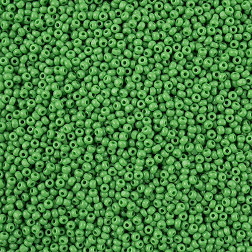 66637075L Czech Seed Bead 11 Cut Opaque Medium Green 100g