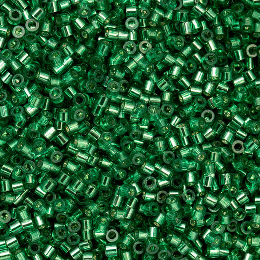 697cy11-1042 Cylin Bead sz 11 25g Bag Emerald Silver Lined