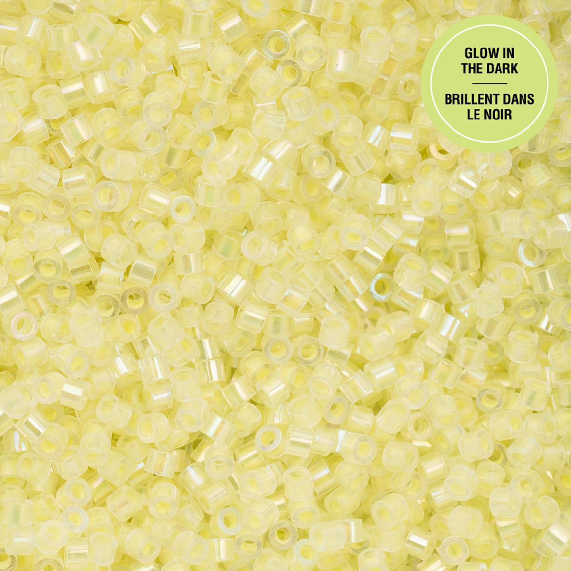 697cy11-1122 Cylin Bead sz 11 25g Bag Glow in Dark AB - Yellow