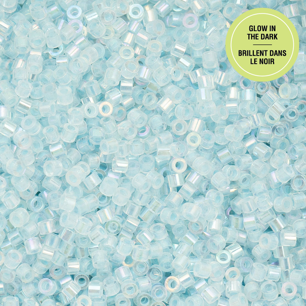 697cy11-1131 Cylin Bead sz 11 25g Bag Glow in Dark AB - Sky