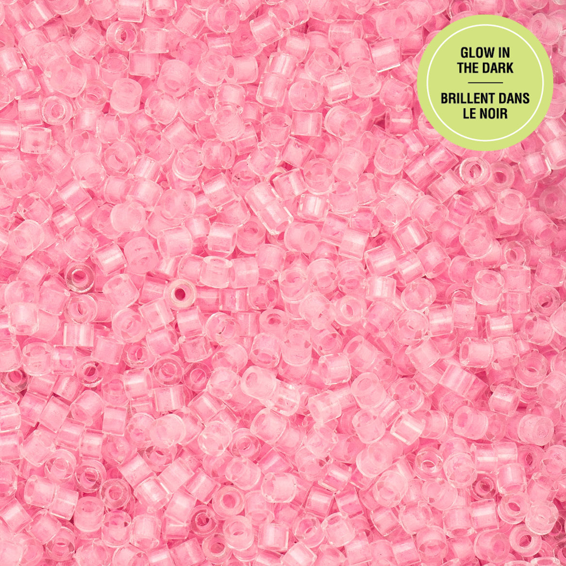 697cy11-1137 Cylin Bead sz 11 25g Bag Glow in Dark - Pink