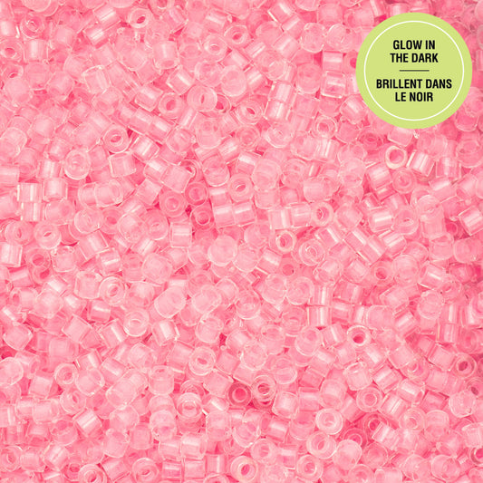 697cy11-1138 Cylin Bead 11 25g Bag Glow in Dark - Pink Neon