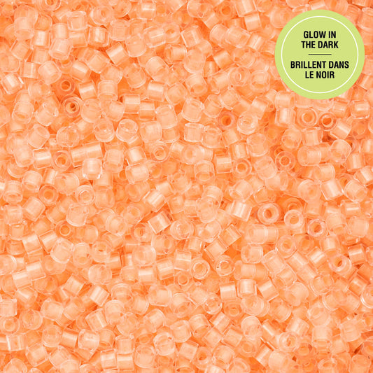 697cy11-1148 Cylin Bead sz 11 25g Bag Glow in Dark - Orange