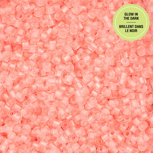 697cy11-1149 Cylin Bead sz 11 25g Bag Glow in Dark - Coral