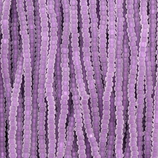 79-FLN-1105S Czech Seed Beads, sz 11 – Frosted Crystal Neon Violet Lined Matt (Strung).webp
