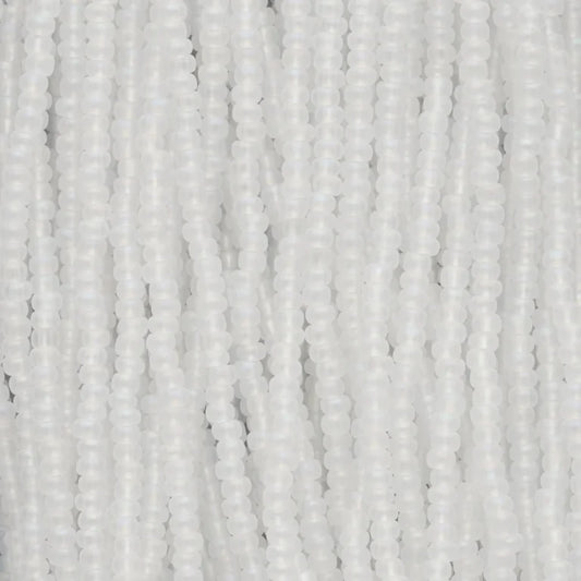 79-FTR-1101S Czech Seed Beads, sz 11 Transparent Matt Crystal AB (strung) 8.webp