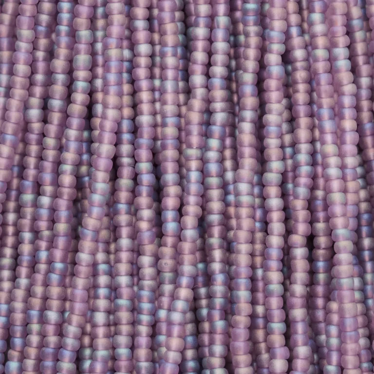 79-FTR-1108S Czech Seed Beads, sz 11 Transparent Matte Light Amethyst AB (strung)