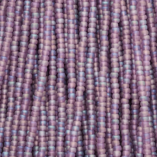 79-FTR-1108S Czech Seed Beads, sz 11 Transparent Matte Light Amethyst AB (strung)