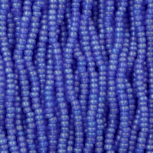 79-FTR-1111S Czech Seed Beads, sz 11 Transparent Matt Light Sapphire AB (strung)