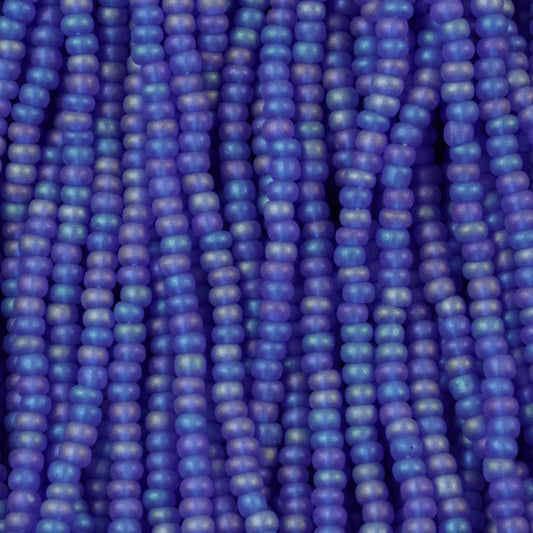 79-FTR-1112S Czech Seed Beads, sz 11 Transparent Matt Sapphire AB (strung)