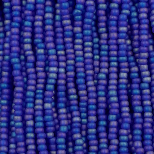 79-FTR-1113S Czech Seed Beads, sz 11 Transparent Matt Sapphire AB (strung)