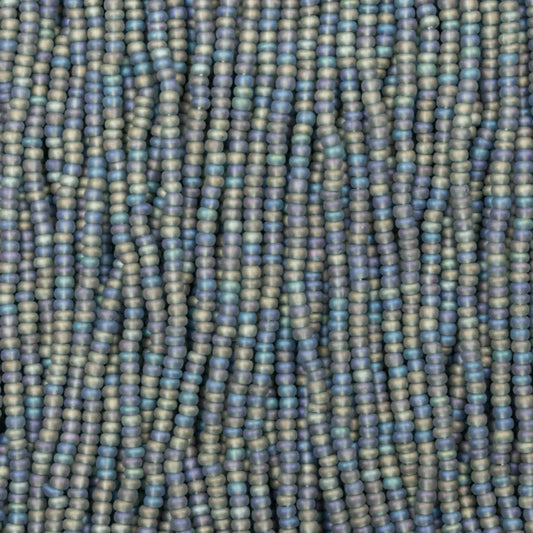 79-FTR-1116S Czech Seed Beads, sz 11 Transparent Matt AB Grey (strung)