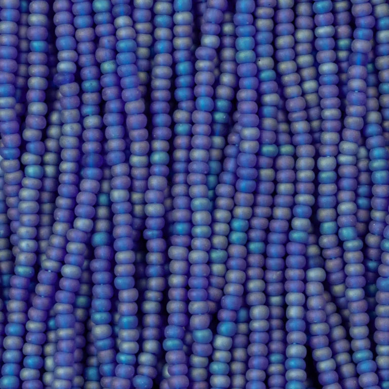 79-FTR-1130S Czech Seed Beads, sz 11 Transparent Matt Capri AB (strung) 9.webp