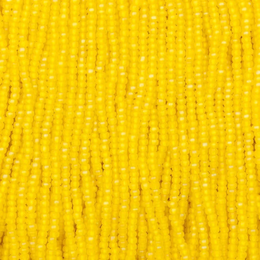 79-FTR-1131S Czech Seed Beads, sz 11 Transparent Matt Light Yellow AB (strung)