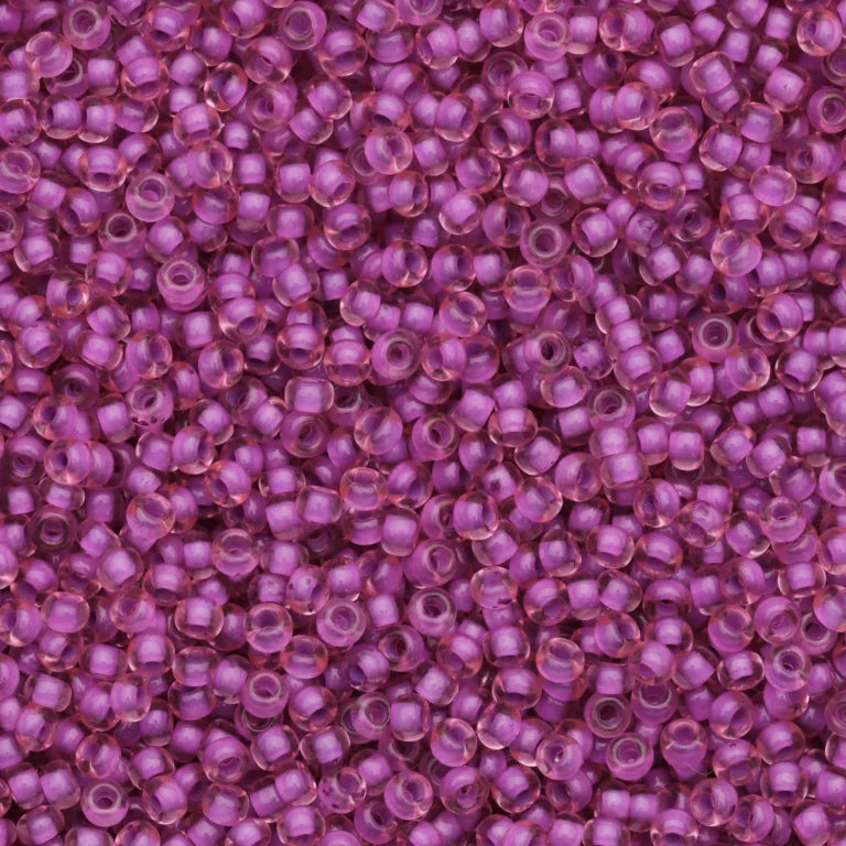 79-L-1048L Czech Seed Beads, sz 10 Colourlined Dyed Terra Violet Pink (loose)