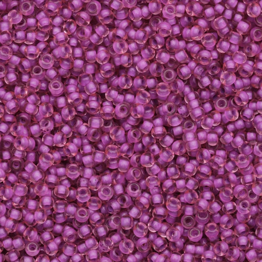 79-L-1048L Czech Seed Beads, sz 10 Colourlined Dyed Terra Violet Pink (loose)