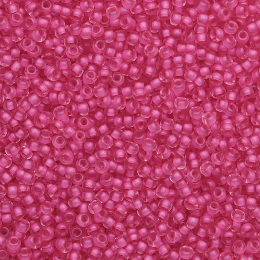 79-L-1052L Czech Seed Beads, sz 10 Colourlined Dyed Terra Pink Light Pink (loose)