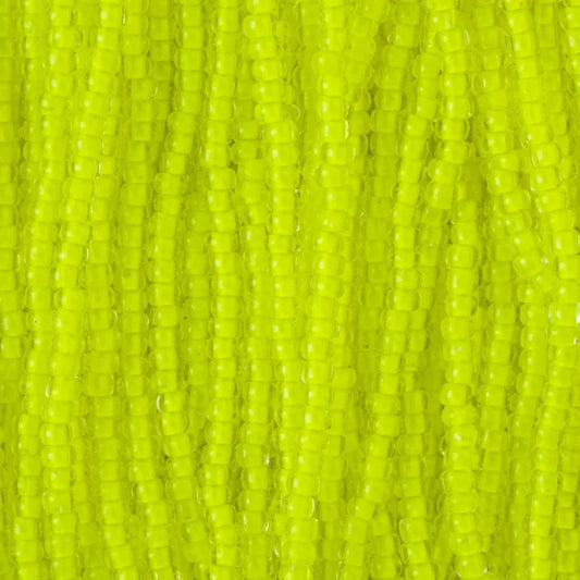 79-LN-1101S Czech Seed Beads, sz 11 – Transparent Neon Yellow (strung).webp