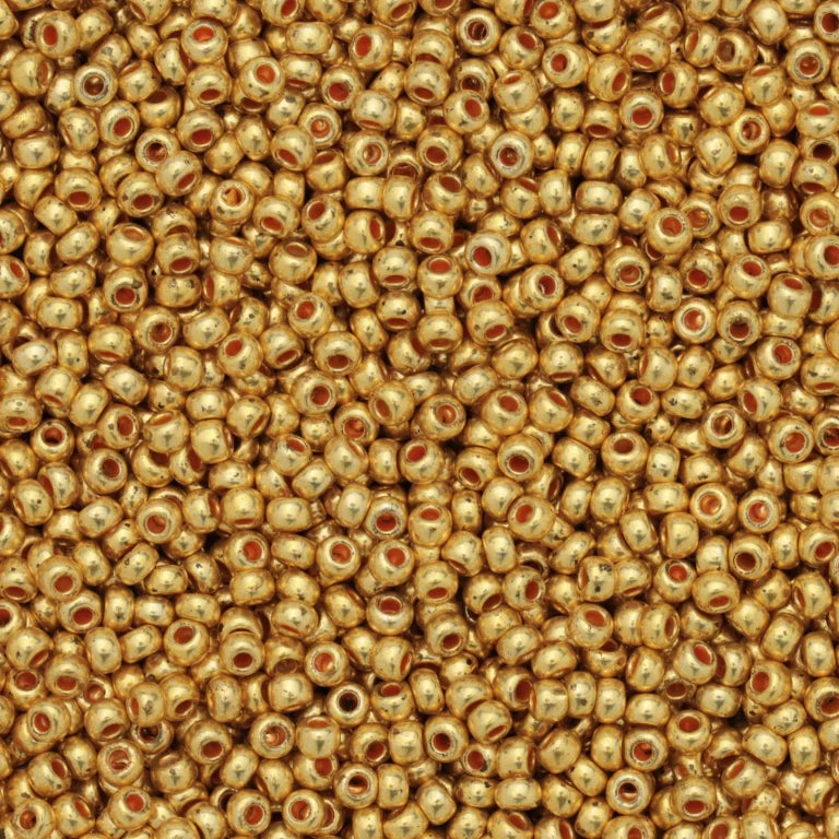 79-M-1003L Czech Seed Beads, sz 10 – Metallic Orange (loose)