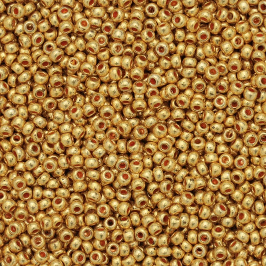 79-M-1003L Czech Seed Beads, sz 10 – Metallic Orange (loose)