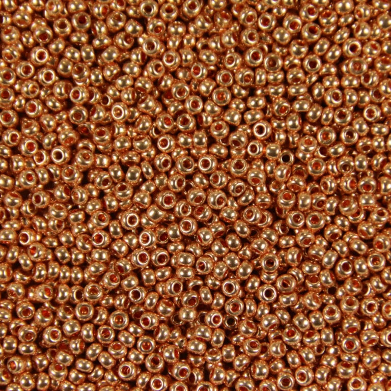 79-M-1005L Czech Seed Beads, sz 10 Metallic Orange (loose).webp